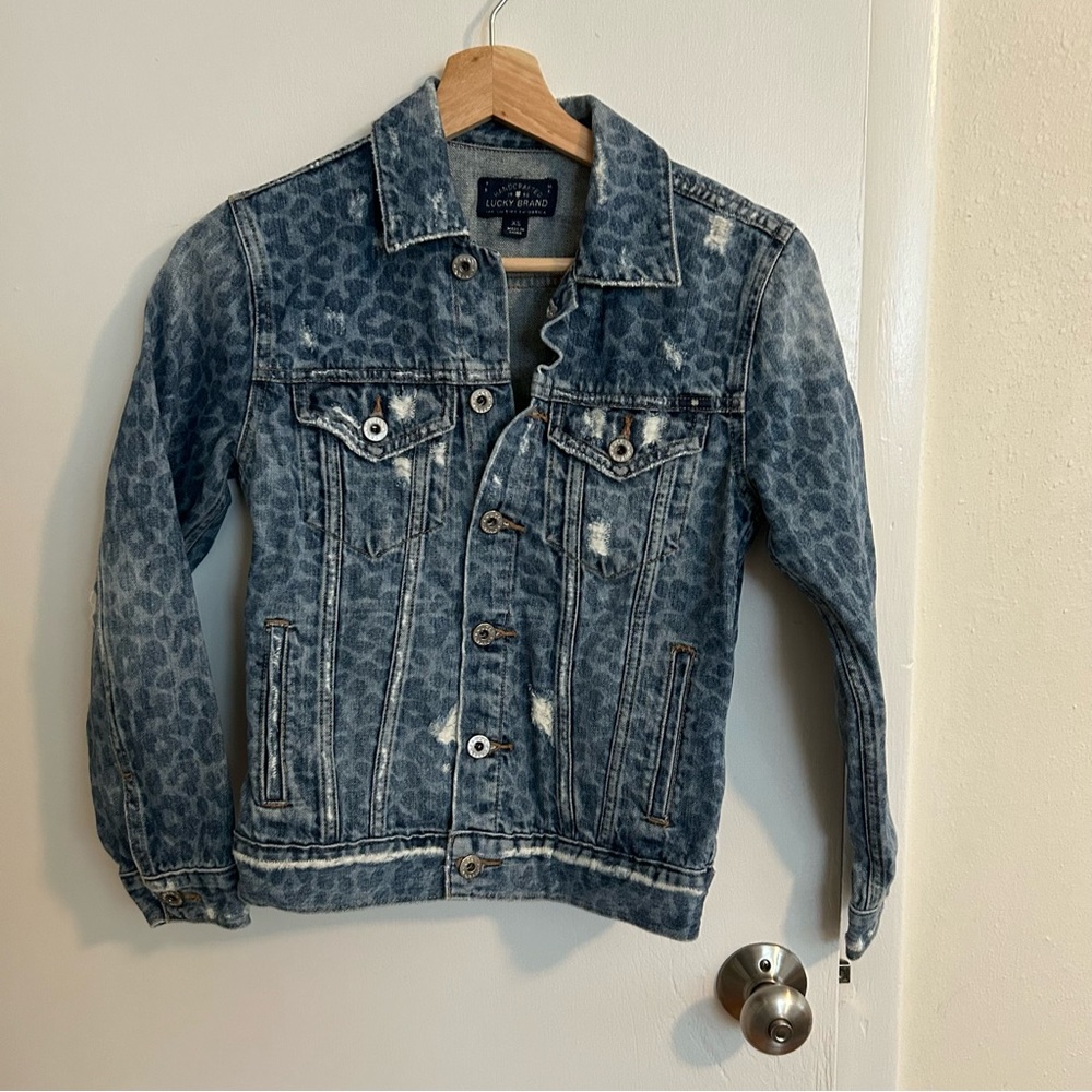 Lucky Brand Leopard Print Jean Jacket, Women’s Size XS
